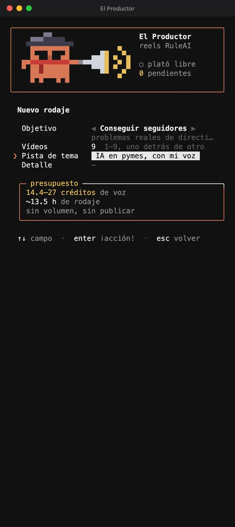 El Productor en una terminal estrecha: nuevo rodaje con una tanda de 9 vídeos