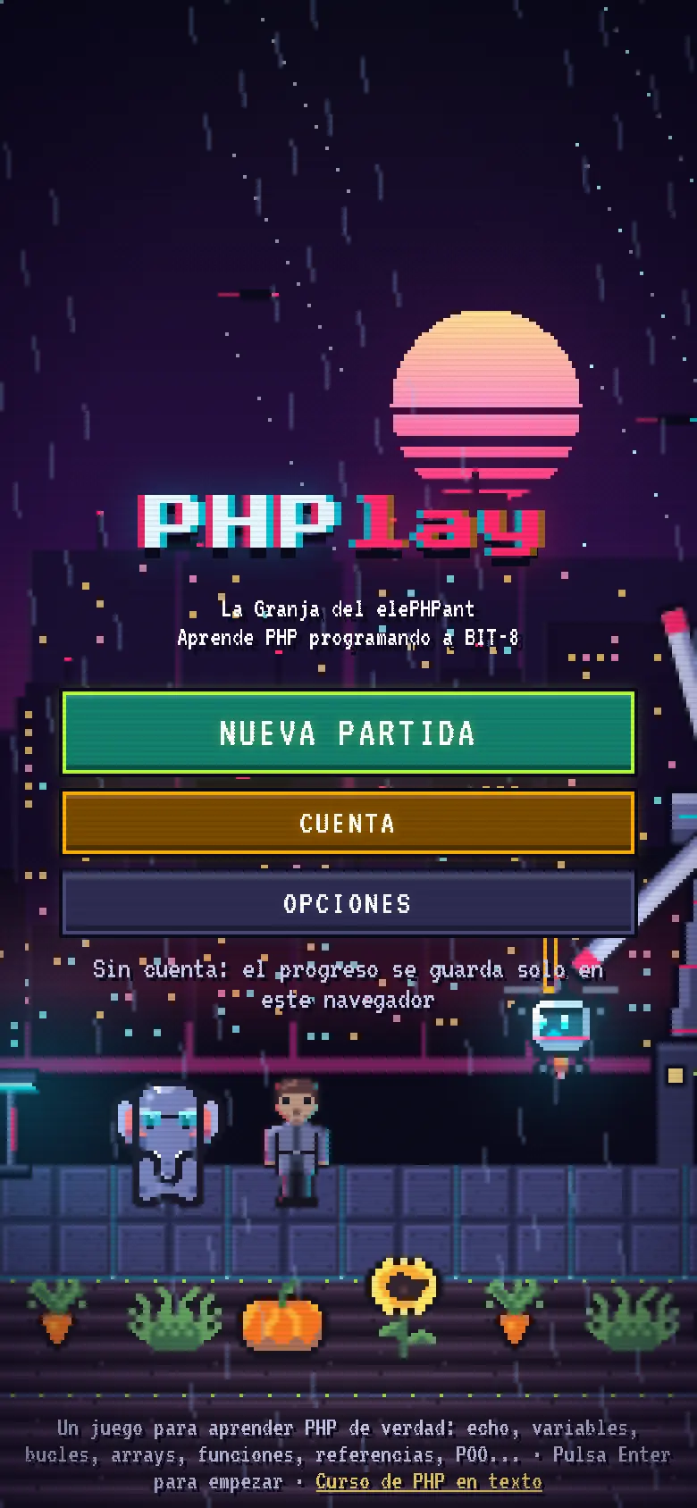 PHPlay en el móvil: la portada pixel art