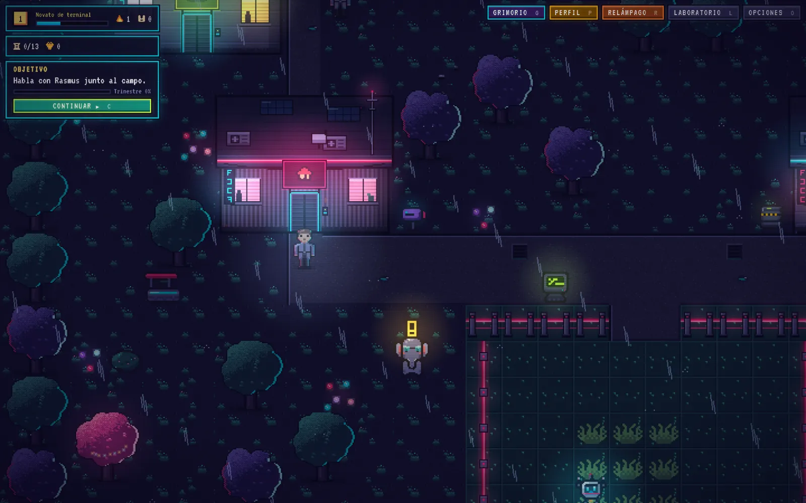 El Valle Zend: el mundo del juego con la casa, el campo y el dron BIT-8